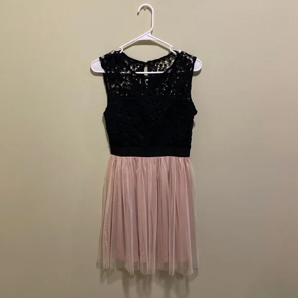 Black and Light Pastel Pink Dress worn once